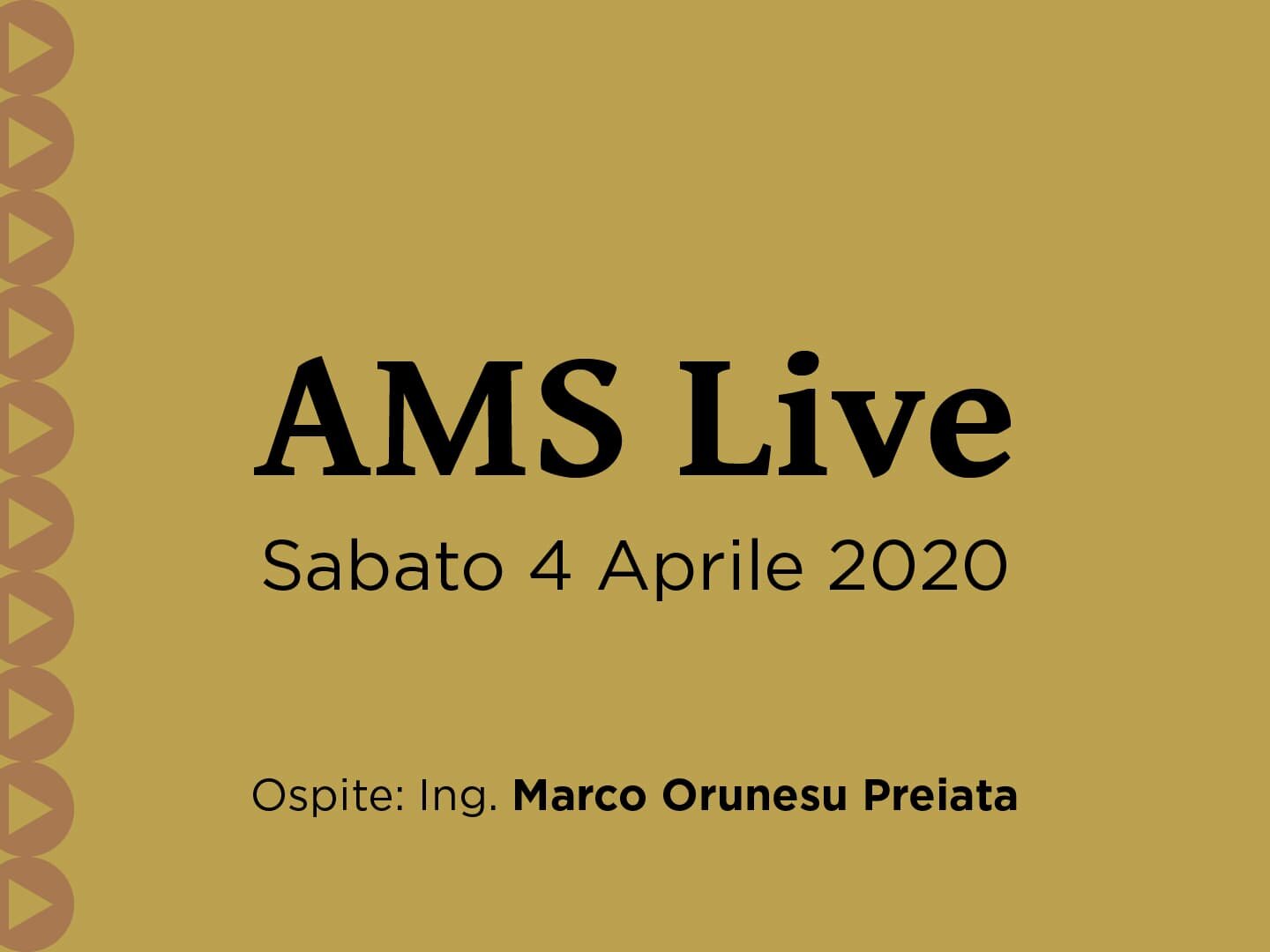 AMS Live - 4 Aprile 2020